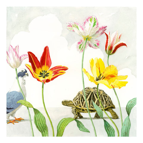 Tulips with Dove & Turtle