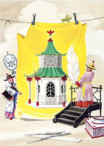 giclee print by Harrison Howard chinoiserie architect with pavilion design