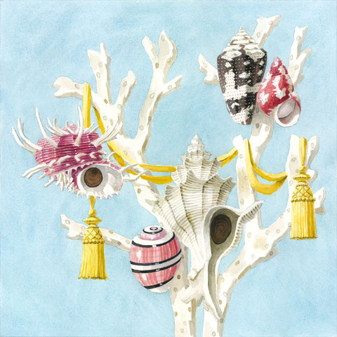 giclee print by Harrison Howard Shells, staghorn coral, & tassels
